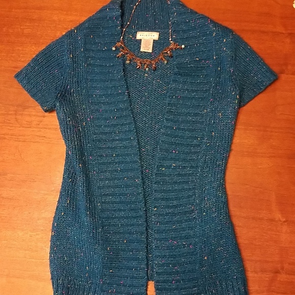 #050 Arizona Small Open Front Short Sleeve Cardigan - Picture 1 of 12
